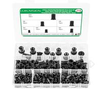 Lukaisen 215Pcs 304 Stainless Steel Black Rivet Nut Kit, M3 M4 M5 M6 M8 M10 Metric Threaded Inserts, Flat Head Rivnuts Nutsert Assortment Set for Automotive, Furniture, DIY and Metalwork