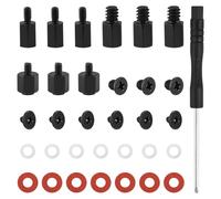 LuKaiSen 30Pcs M.2 SSD Screws NVMe Standoff Kit for Asus MSI Gigabyte,Black | For Asus MSI Gigabyte ASRock Motherboards, Nickel Black Carbon Steel Laptop PC Repair Tool Set, Clear Label Storage Box