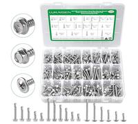 LuKaiSen 325Pcs #8#10 410 Stainless Steel Self Drilling Screws Kit | TEK Screws for Metal Sheet,Truss & Hex Washer Head #8#10-1/2",5/8",3/4",1",1-1/4",1-1/2"for Sheets, Automotive, Furniture,DIY
