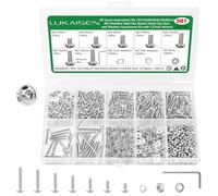 Lukaisen 981PCS M2 Button Head Screws and Nuts Set, 304 Stainless Steel Hex Socket Micro Bolts Assortment with Spring & Flat Washers, Metric Fasteners for RC Drones, Laptops & PC Repair