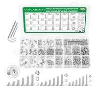 Lukaisen M2 M3 M4 Screws Set, 820PCS Stainless Steel Flat Head Bolts Kit