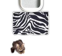 Lukamoo® Cute Cat Litter Mat (30’’x20’’), Extra-Large/XL, for Kitty Litter (Zebra Rhythm)