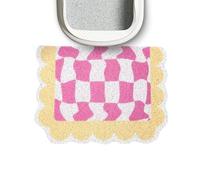 Lukamoo® Cute Cat Litter Mat (60x40cm), Large, for Kitty Litter & Cute Cat Litter Box, Accessories for Indoor Cats. (Chessboard, Pink)
