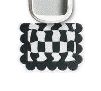 Lukamoo® Cute Cat Litter Mat (60x40cm), Large, for Kitty Litter & Cute Cat Litter Box, Accessories for Indoor Cats. (Chessboard, Black)