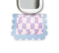 Lukamoo® Cute Cat Litter Mat (60x40cm), Large, for Kitty Litter & Cute Cat Litter Box, Accessories for Indoor Cats. (Chessboard, Blue)