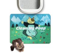 Lukamoo® Cute Cat Litter Mat (60x40cm), Large, for Kitty Litter & Cute Cat Litter Box, Cat Accessories for Indoor Cats (Rainbow (Black) (My Favorite Things)