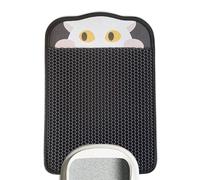 Lukamoo® Cute Double-Layer Litter Mat, Ideal for Tofu Litter and Large-Particle Pellet Litter (Charcoal Black, Medium (24'' x 16''))