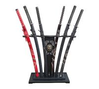 lukar Kylin Vertical Sword Stand Floor, 6 Tier Katana Stand, Wooden Standing Sword Rack, Large Sword Display Stand, Japanese Samurai Sword Holder