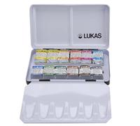 LUKAS 1862 Aquarell Half Pan Metal Box Set, 12 x Half Pan in Assorted Colours, For Professional Watercolour Artists
