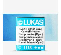 Lukas : 1862 : Watercolour Paint : Half Pan : Cyan Primary