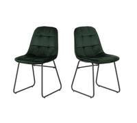Lukas Chair Emerald Green Dining Chair x2 Velvet Fabric Priced per Pair