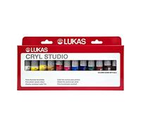 LUKAS Cryl Studio Acrylic Paint Set, 12 x 20ml Assorted Colours, Ideal for Entry-Level Professionals & Students