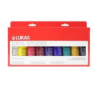 LUKAS Cryl Studio Acrylic Paint Set, 9 x 100ml Assorted Colours, For Entry-Level Professional and Student Artists