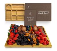 Lukata Grazing Board - Small Charcuterie Board for Snacks Cheese & Appetizers - Durable Bamboo Serving Platter for Parties Guests Picnics - 32cm x 22cm x 2cm