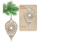 Lukata Premium Wooden Card with Pop-Out Winter Drop & Envelope, Merry Christmas Card For Friends & Family, Hanging tree decorations, Linen Thread