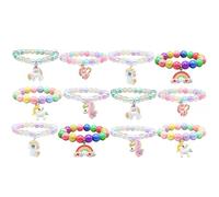 LUKBERA Easter Eggs Filled with Bead Bracelets, Bead Bracelet, Jewellery Surprise Toys for Girls, Fancy Dress, Easter Egg Hunt, Easter Basket Filler, Classroom Rewards, Pack of 12