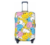 Lukbfall Colorful And Cute Rubber Ducks Luggage Suitcase Covers Elastic Washable Lovely Ducky Luggage Protector Travel Suitcase Protective Cover For Kid And Adult, Xl (Fit 29-32 Inch Luggage), Black,