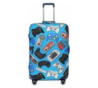 Lukbfall Video Game Controller Pattern Luggage Suitcase Covers Elastic Washable Gaming Gadgets Luggage Protector Travel Suitcase Protective Cover For Kid And Adult, Color #02, XL (Fit 29-32 Inch