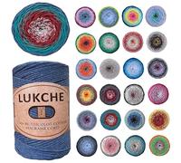 Lukche 2mm Multicolor Cotton Macrame Cord 246 Yards (225 Mt) Premium Cotton Rope, Rainbow Yarn Crochet Macrame Bag Craft for Wall Hangers, Bags, Bottom Plates, Carpets (8027)-1