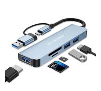 LUKCOZMO USB Hub USB C Hub USB Splitter 5 in 1 USB Extender with 3 USB Port 1 USB3.0 Port TF/SD Card Reader Compatible with MacBook/Pad Pro/Dell/HP Laptop/Phones…, 2103TU