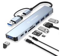 LUKCOZMO USB Hub USB C Hub USB Splitter 7 in 1 USB Extender with 4 USB Port 1 USBC Port TF/SD Card Reader Audio Output Compatible with MacBook/Pad Pro/Dell/HP Laptop/Phones…