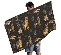 Lukdofur Beach Towels German shepherd Sun Bath Square Towel Super Absorbent Bath Towels Men Women white 59x30 inch