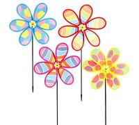 LUKDUNG 4PCS Wind Spinners for Yard and Garden, Lawn Yard Decorations Pinwheels Colorful Whirligigs Windmill for Outdoor Decor
