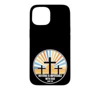 Luke 1:37 1 37 God Jesus Religious Nothing Impossible Cross Case for iPhone 15