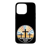 Luke 1:37 1 37 God Jesus Religious Nothing Impossible Cross Case for iPhone 15 Pro Max