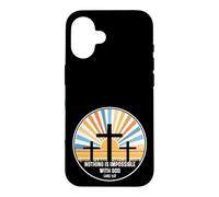Luke 1:37 1 37 God Jesus Religious Nothing Impossible Cross Case for iPhone 16