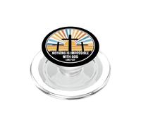 Luke 1:37 1 37 God Jesus Religious Nothing Impossible Cross PopSockets PopGrip for MagSafe