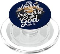 Luke 1:37 Impossible with God Christian Religious Verse PopSockets PopGrip for MagSafe
