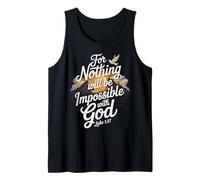 Luke 1:37 Impossible with God Christian Religious Verse Tank Top