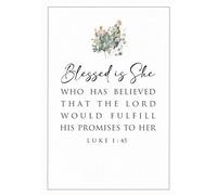 Luke 1:45 Canvas Wall Art Blessed is She Encouraging Scripture Print Home Decor 8"x12"