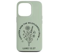 Luke 12:27 Flowers Grow Faith Verse Christian Floral Case for iPhone 13 Pro