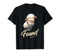 Luke 15:4-7 Parable of the Lost Sheep Found by Jesus Christ Value Graphic T-Shirt, Men, Black, L