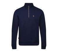 Luke 1977 Mens Higgs Quarter Zip Sweatshirt in Navy Cotton - Size Medium