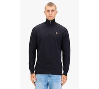 Luke 1977 Men's Pretender Quarter Zip Knitted Jumper in Black | Size: Large Luke 1977 Black L