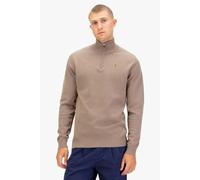 Luke 1977 Men's Pretender Quarter Zip Knitted Jumper in Light Brown | Size: XL Luke 1977 Light Brown XL