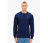 Luke 1977 Mitcham Cable Knit Jumper - Navy - XLarge