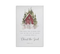 Luke 211 Christmas Bible Verse Wall Art Paintings Canvas Prints Poster Artwork for Living Room Bedroom Bathroom Office Home Decor 12x18inch(30x45cm)