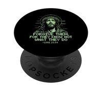 Luke 23:34 Forgive Them Faith Sacred Message Cross Scripture PopSockets Adhesive PopGrip