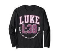 Luke Behold The Handmaid of The Lord Catholic Bible Verses Long Sleeve T-Shirt