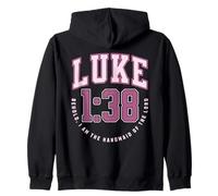 Luke Behold the Handmaid of the Lord Catholic Bible Verses Zip Hoodie