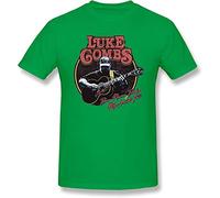 Luke Combs Creative Men's Basic Short Sleeve Men T Shirt O Neck Shirts Tops Tee，Black Irish Green
