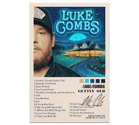 Luke Combs Poster Gettin Old Signature Music Album Poster Canvas Wall Art Decor Painting Aesthetic for Bedroom Decor Living Room Decoration Signed Limited Unframe 16x24inch(40x60cm)