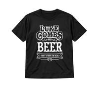 Luke Combs T-Shirt Country Beer Slogan - Black Bold White Print Concert | black tee, white slogan print, country beer theme, unisex adult, comfort cotton