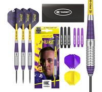 Darts Luke Littler Brass Steel Tip Darts Set - 22G Steel Tip Dart, The Nuke Player Edition Dart Set, Dart Accessories