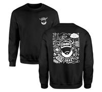 Luke Music Pocket Doodle Combs Western Country Fast Car Jumper - Crew Neck Jumper Set-in Classic Sweater 100% Cotton Long Sleeve - Big & Tall Options Available - Black - 3XL