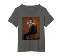 Luke Perry Beverly Hills 90210 Actor by Michael Grecco T-Shirt, Women's Plus, Asphalt Grey, 2X